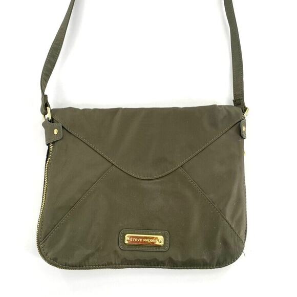 Steve Madden Envelope Crossbody Purse Handbag Expandable Green‎ Nylon Tassel - Picture 2 of 13